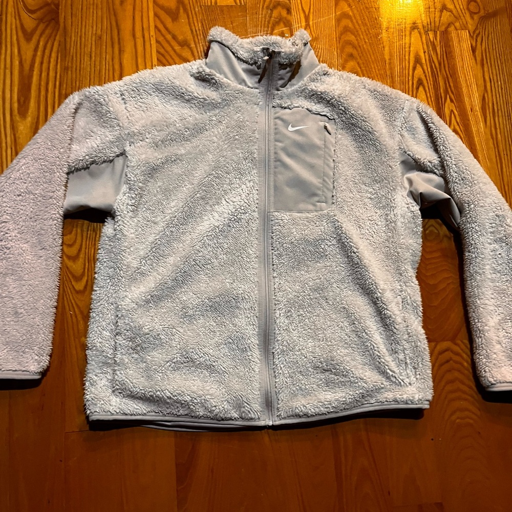 Nike Gray Fleece Jacket women’s medium